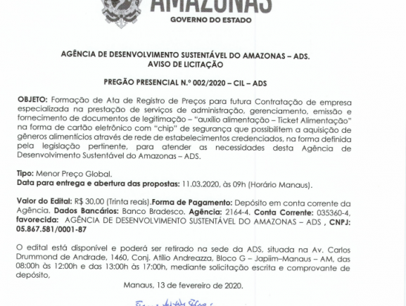 Aviso De Licitação Pregão Presencial Nº 0022020 Cil Ads Ads Ads 8781